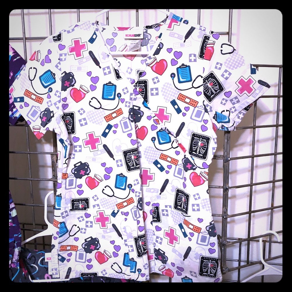 Cute printed scrub tops
